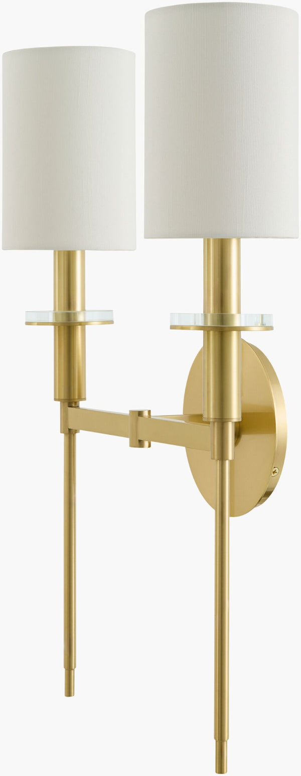 Livabliss Milunef Art Deco Metal Wall Sconce with Linen Shade for Ambient Home Lighting MUF-001