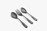 Cambridge Rhiannon Elegant Black Satin 3-Piece Serving Set, Stainless Steel, Dishwasher Safe