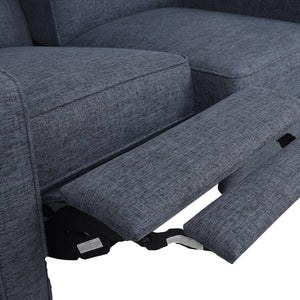 English Elm Christopher Knight Home® - DOUBLE Recliner Fabric Sofa with Plush Cushions and Space-Saving Design for Living Rooms, 49"L Dark Blue 72478.00FDBLU