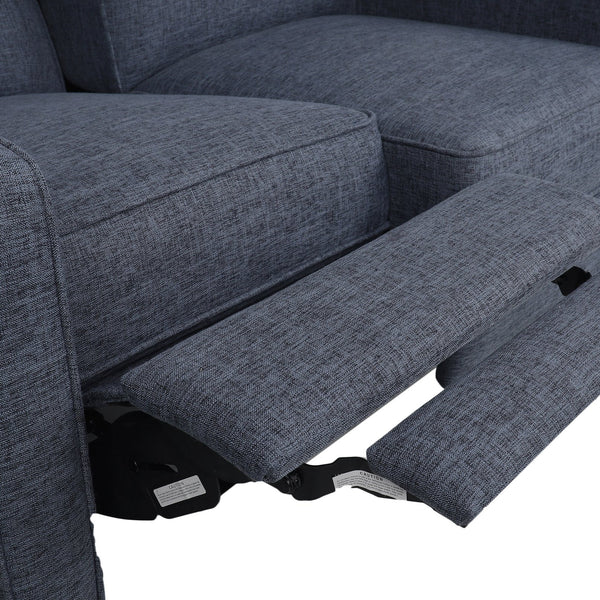 English Elm Christopher Knight Home® - DOUBLE Recliner Fabric Sofa with Plush Cushions and Space-Saving Design for Living Rooms, 49"L Dark Blue 72478.00FDBLU