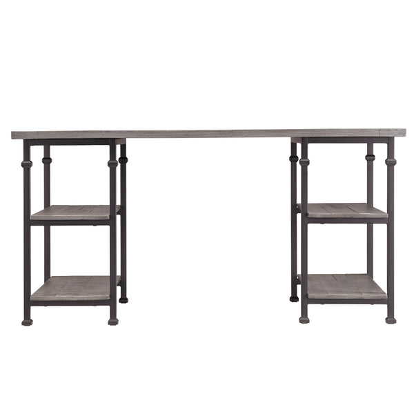 Homelegance By Top-Line Rafferty Vintage Industrial Storage Desk Black Wood
