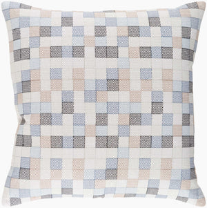 Surya Modular 18"L X 18"W Accent Pillow - Durable Cotton Design For Modern Decor & Cozy Charm, India-made Ivory Cotton,Cotton Mul002-1818
