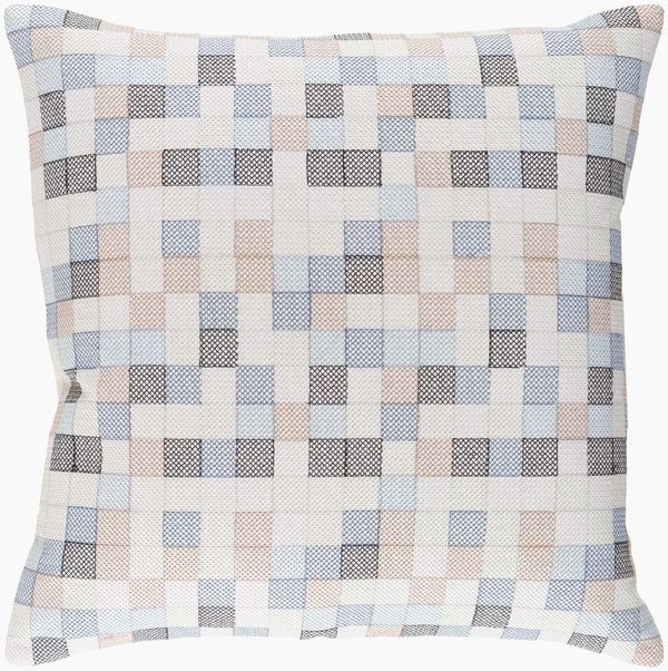Surya Modular 18"L X 18"W Accent Pillow - Durable Cotton Design For Modern Decor & Cozy Charm, India-made Ivory Cotton,Cotton Mul002-1818