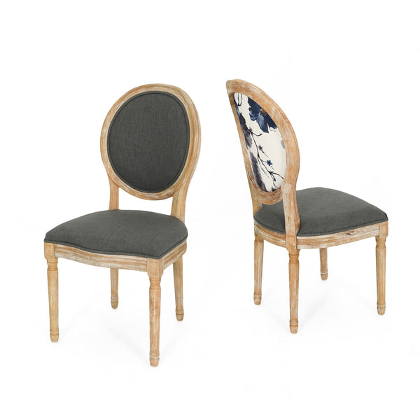 English Elm Christopher Knight Home® - Kd Dining Chair - Vintage French-Country Elegance With Dark Gray Upholstery & Ergonomic Comfort 60352.00PDGRY