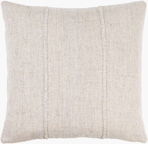 Surya Mudcloth Eco-friendly 18"X18" Outdoor Safe Accent Pillow - Stylish Bohemian Home Decor Piece Ivory Recycled Pet Yarn,Recycled Pet Yarn Muo001-1818d