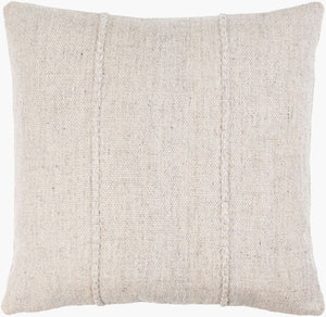 Surya Mudcloth Eco-friendly 18"X18" Outdoor Safe Accent Pillow - Stylish Bohemian Home Decor Piece Ivory Recycled Pet Yarn,Recycled Pet Yarn Muo001-1818d