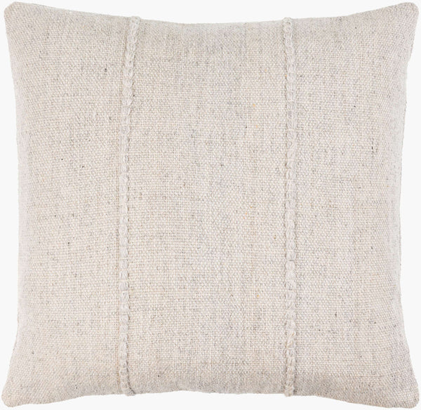 Surya Mudcloth Eco-friendly 18"X18" Outdoor Safe Accent Pillow - Stylish Bohemian Home Decor Piece Ivory Recycled Pet Yarn,Recycled Pet Yarn Muo001-1818d