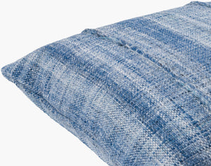 Surya Mudcloth Eco-friendly 18"X18" Outdoor Safe Accent Pillow - Stylish Bohemian Home Decor Piece Denim Blue Recycled Pet Yarn,Recycled Pet Yarn Muo002-2020p