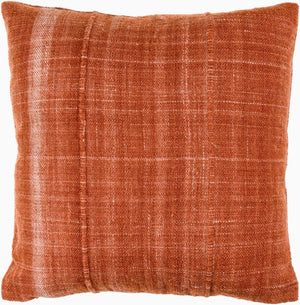 Surya Mudcloth Eco-friendly 18"X18" Outdoor Safe Accent Pillow - Stylish Bohemian Home Decor Piece Terracotta Recycled Pet Yarn,Recycled Pet Yarn Muo003-1818p
