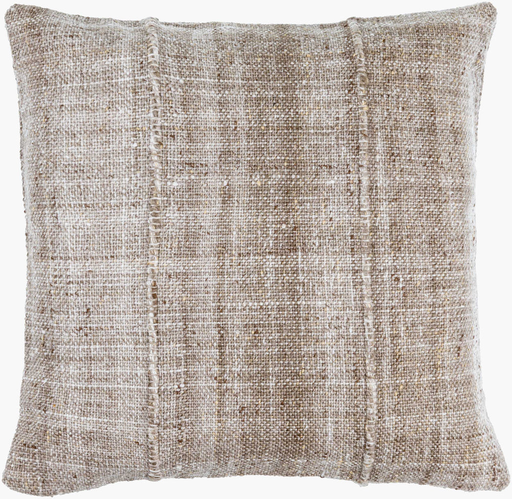Surya Mudcloth Eco-friendly 18"X18" Outdoor Safe Accent Pillow - Stylish Bohemian Home Decor Piece Beige Recycled Pet Yarn,Recycled Pet Yarn Muo006-2020d