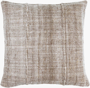 Surya Mudcloth Eco-friendly 18"X18" Outdoor Safe Accent Pillow - Stylish Bohemian Home Decor Piece Beige Recycled Pet Yarn,Recycled Pet Yarn Muo006-2020d