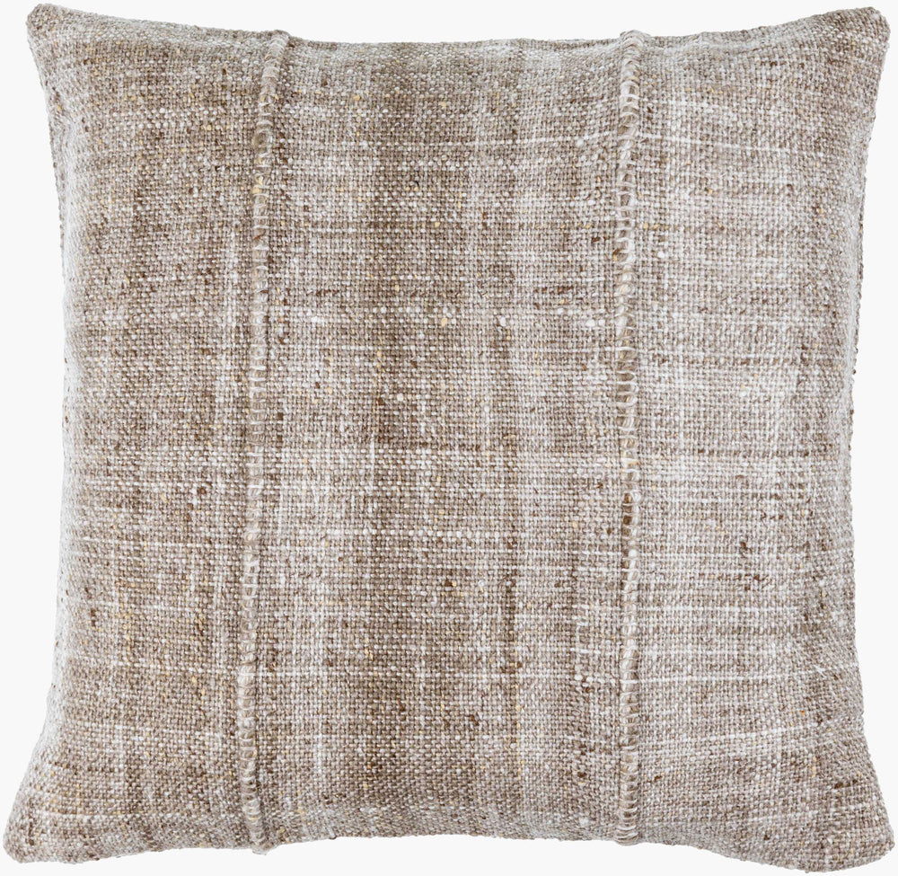 Surya Mudcloth Eco-friendly 18"X18" Outdoor Safe Accent Pillow - Stylish Bohemian Home Decor Piece Beige Recycled Pet Yarn,Recycled Pet Yarn Muo006-2020d