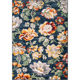 Orian Rugs Simply Southern Cottage Franklin Floral Machine Woven Polypropylene Transitional Area Rug Distressed Navy Daisy Polypropylene