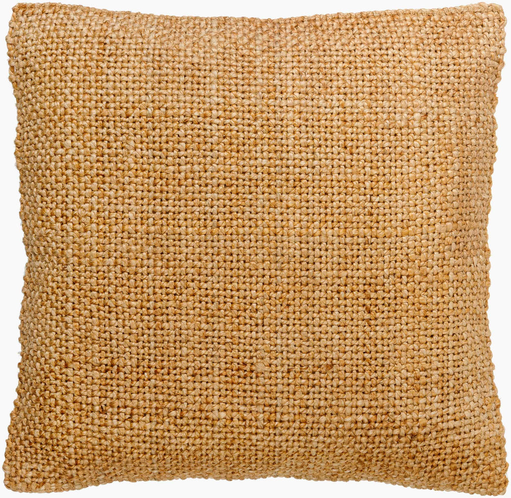 Surya Meerut Accent Pillow - 18"X18" Luxurious Jute Design, Soft Texture, Easy Care For Modern Elegance Beige Jute,Jute Mut001-1818