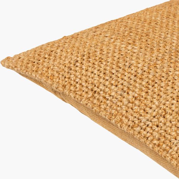 Surya Meerut Accent Pillow - 18"X18" Luxurious Jute Design, Soft Texture, Easy Care For Modern Elegance Beige Jute,Jute Mut001-1818