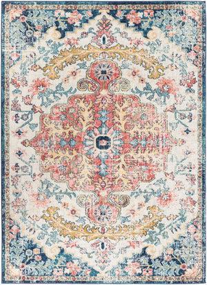 Livabliss Murat Turkish Polypropylene Runner Rug with Traditional Motifs for Hallway Entryway Aqua, Burgandy 8'10" x 12' MUT2321-81012