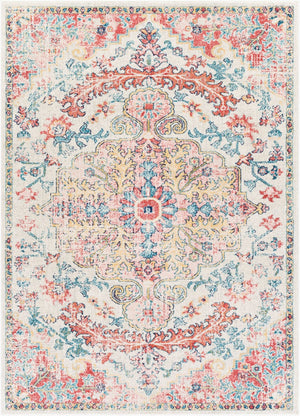 Livabliss Murat Traditional Medallion Polypropylene Area Rug for Living and Dining Rooms Red, White 5'3" x 7'3" MUT2323-5373