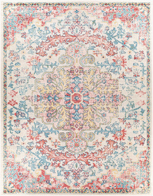 Livabliss Murat Traditional Medallion Polypropylene Area Rug for Living and Dining Rooms Red, White 7'10" x 10' MUT2323-71010
