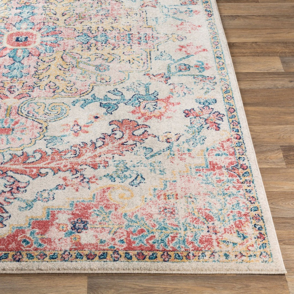 Livabliss Murat Traditional Medallion Polypropylene Area Rug for Living and Dining Rooms Red, White 7'10" x 10' MUT2323-71010