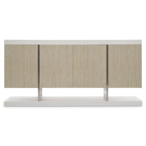 Bernhardt Bernhardt Solaria Sideboard With Shiny Nickel Cast-Aluminum Panels, White Oak Veneer, Soft-Close Doors 310131