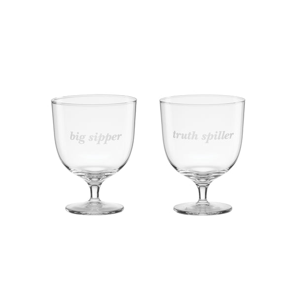 Lenox Kate Spade Truth Spiller & Big Sipper Short Glasses, Set of 2 Clear, NO COLOR GLASS,CRYSTAL 897459