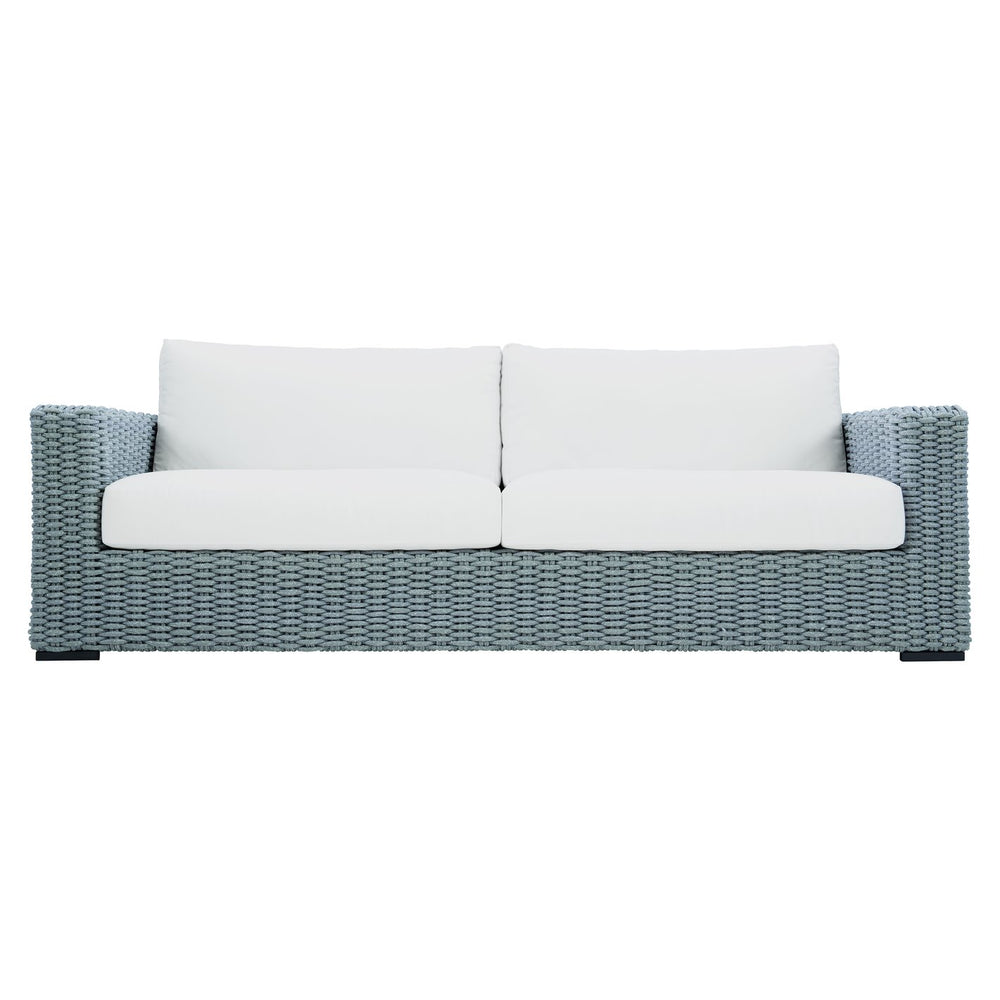 Bernhardt Bernhardt Capri Outdoor Sofa With Handwoven Grey Mist Rope, Plush Faux-Down Cushions, Aluminum Frame - Made to Order OP1017C