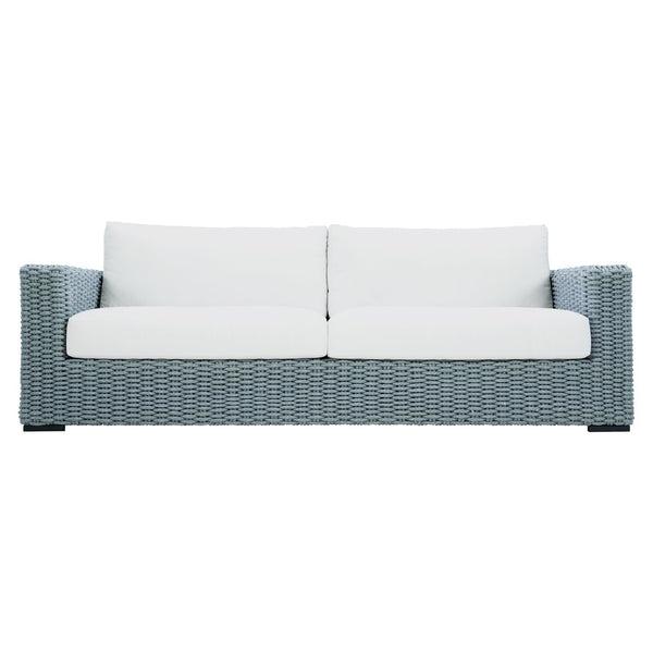 Bernhardt Bernhardt Capri Outdoor Sofa With Handwoven Grey Mist Rope, Plush Faux-Down Cushions, Aluminum Frame - Made to Order OP1017C