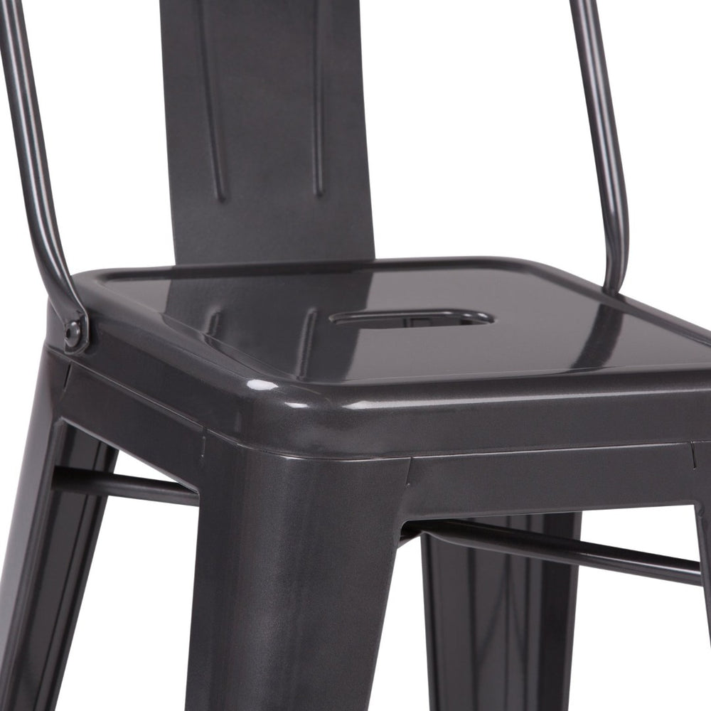 English Elm Rayne - Set Of 2 Industrial Metal Counter Height Stools With Curved Back For Kitchen & Bar Use B136P159483-GIGA