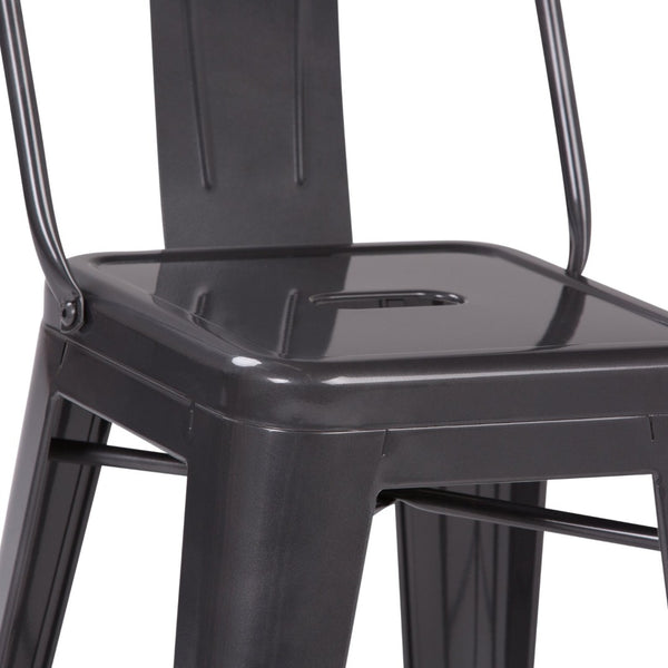 English Elm Rayne - Set Of 2 Industrial Metal Counter Height Stools With Curved Back For Kitchen & Bar Use B136P159483-GIGA