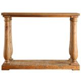 Homelegance By Top-Line Sammson Baluster Reclaimed Wood Sofa Table Light Natural MDF