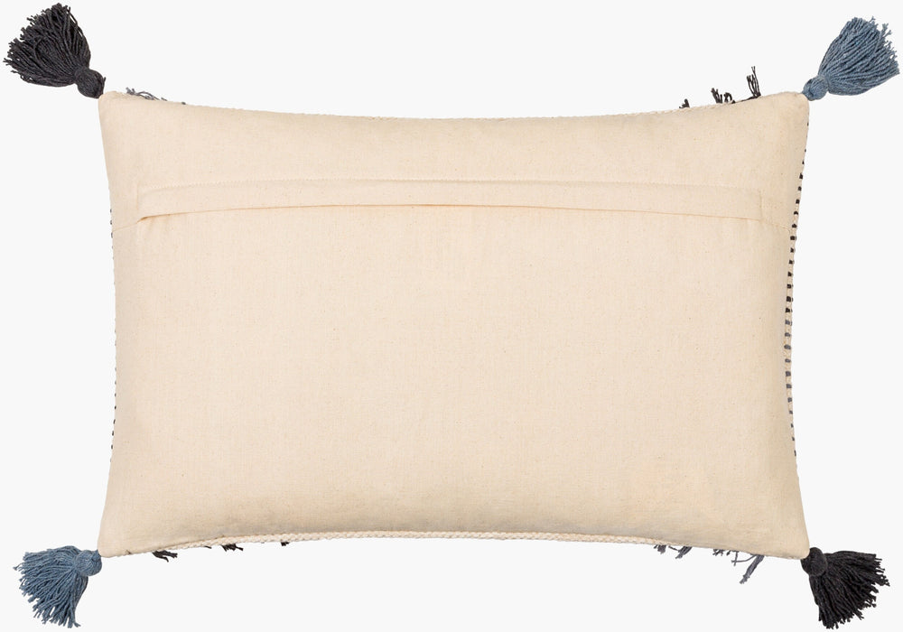 Surya Midvale Bohemian 18" Accent Pillow - Handmade Indian Cotton Decor With Vibrant Colors & Patterns Ivory Cotton,Cotton Mve001-1818p