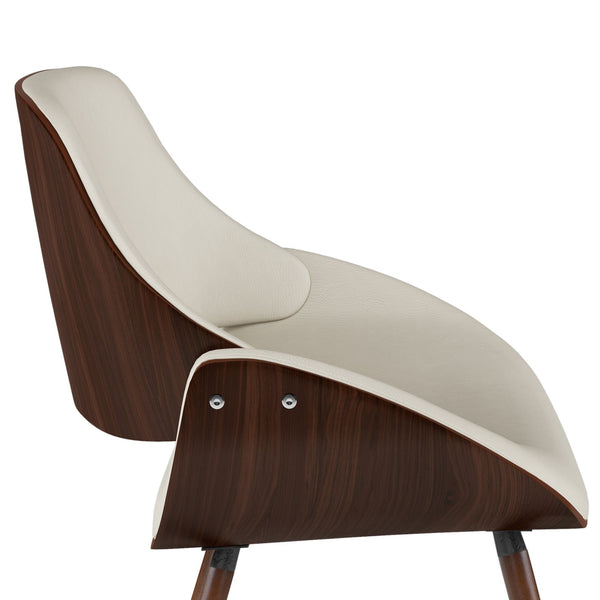 English Elm Malden Bentwood Dining Chair - Stylish Cream Upholstered Accent Chair For Modern Spaces B136P158901