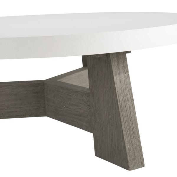 Bernhardt Bernhardt Rochelle Teak Outdoor Cocktail Table With Gr Concrete Top, Weathered Finish, Durable Design K1829
