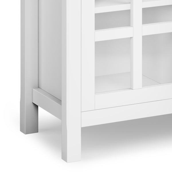 English Elm Kitchener 60" White TV Media Stand for up to 65" TVs — Solid Wood, Glass Doors, Drawers & Cord Management B136P158769