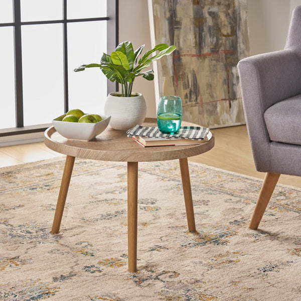 English Elm Christopher Knight Home® - SIDE Table Oak Accent Side Table with Strutted Peg Legs — Engineered Wood, Classic Compact Design, Durable Finish (23" W x 16" H) 62900.00