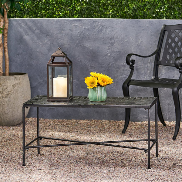 English Elm Christopher Knight Home® - LUNA Modern Black Iron Coffee Table, Powder-Coated Durable Frame, 36.75"W x 20.75"D x 18"H Stylish 57639.00