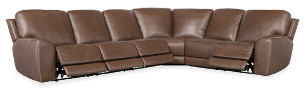 Hooker Furniture Torres Semi-Aniline Leather 6-Piece Sectional With Zero Gravity Recline, Power Headrests & Usb Charging SS640-6PC4-088