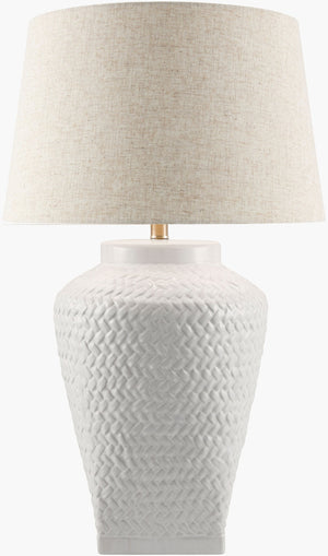 Surya Ocean Mist Transitional Drum Table Lamp with Linen Shade for Living Room Decor MVOC-002