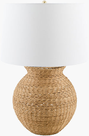Surya Paradise Bay Metal Frame Table Lamp with Linen Shade for Bedroom or Living Room MVPB-003