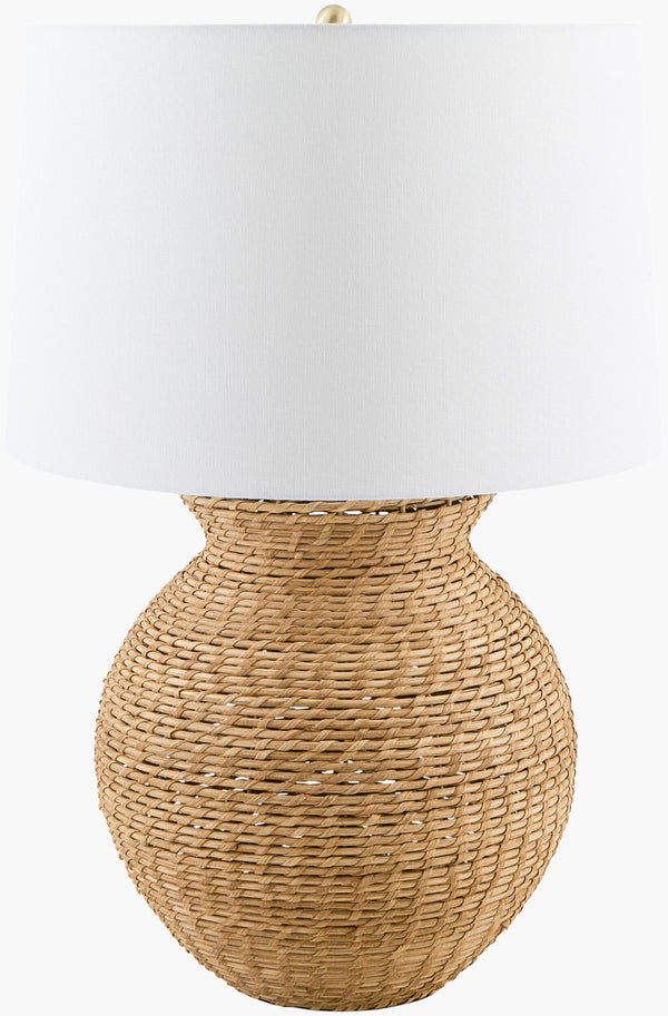 Surya Paradise Bay Metal Frame Table Lamp with Linen Shade for Bedroom or Living Room MVPB-003