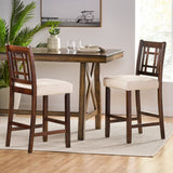 Christopher Knight Home® - Noble House - Mackinsey Brown Mahogany Acacia Counterstool with Beige Cushion