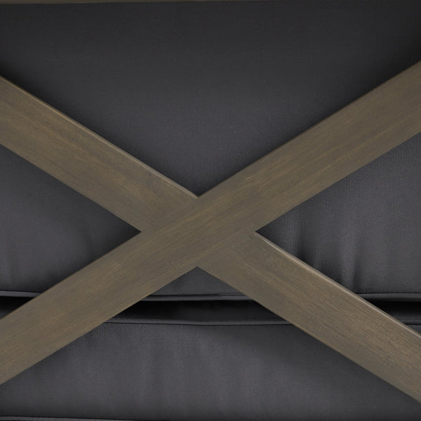 English Elm Christopher Knight Home® - Brava Elegant Left Corner Bench With X-Back Design, Water-Resistant Cushions For Stylish Outdoor Seating 57967.00DGY-57967.00DGY