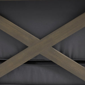 English Elm Brava Acacia Corner Bench Set with Coffee Table Outdoor Cross-back Slatted Design 57967.00DGY-57968.00DGY