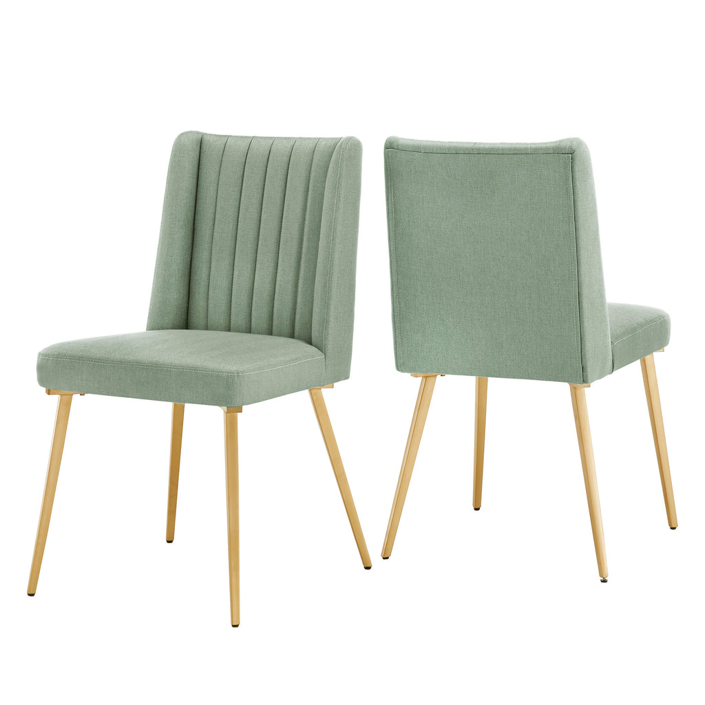 Homelegance By Top-Line Piper Gold Finish Fabric Dining Chairs (Set of 2) Green Engineered Wood