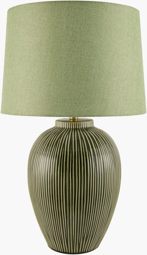 Surya Sea Haven Arts and Crafts Hand-painted Linen Shade Statement Lamp for Living Rooms MVSH-001