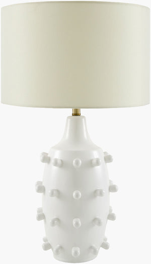 Surya Seashell Pearl Accent Table Lamp with Linen Shade for Classic Living Room Decor MVSL-001