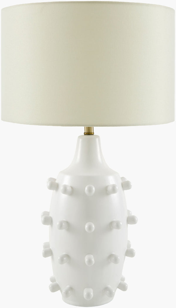 Surya Seashell Pearl Accent Table Lamp with Linen Shade for Classic Living Room Decor MVSL-001