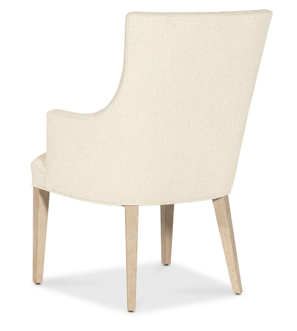 Hooker Furniture Westwood Modern Upholstered Arm Chair With Performance Fabric, Polished Oak Tapered Legs, Neutral Elegance 6133-75500-80