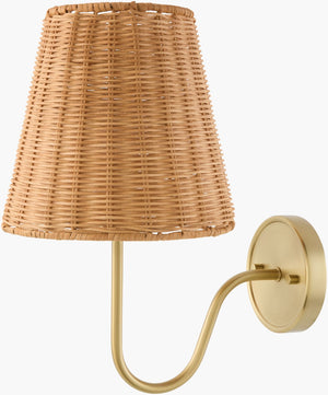 Livabliss Movita Woven Rattan Wall Sconce Warm Ambient Light for Boho Farmhouse Interiors MVTA-001