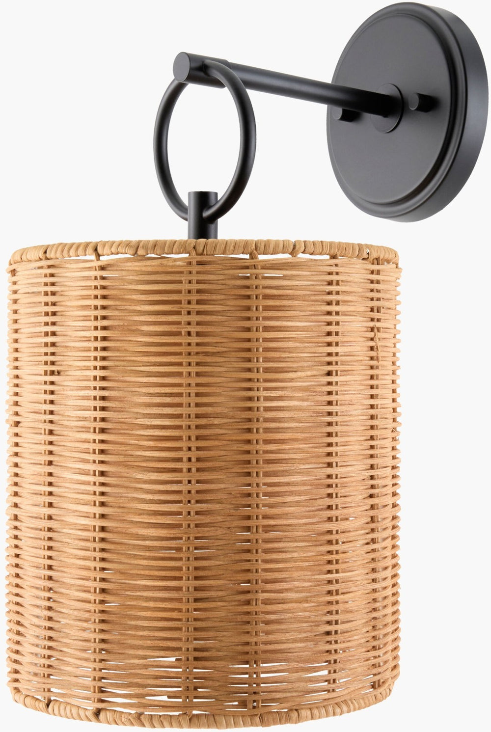 Livabliss Movita Rattan Woven Wall Sconce Metal Frame Ambient Light Cottage Bohemian Decor MVTA-002